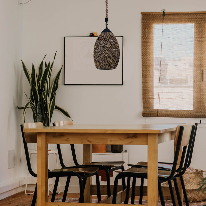 Coad 1 - Light Hemp Rope Single Pendant, No