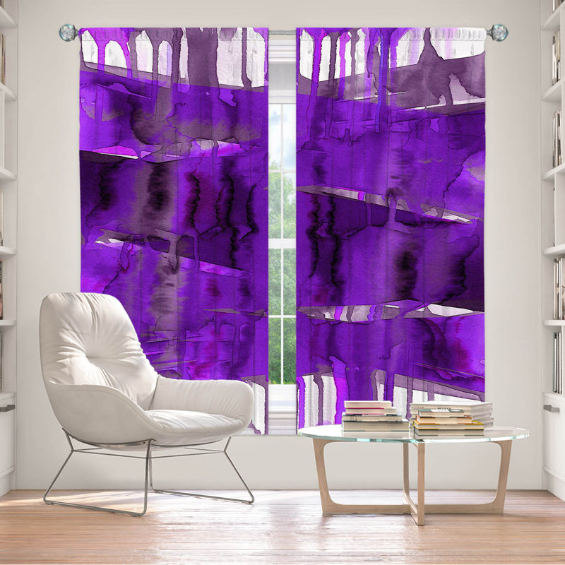Jemine Room Darkening Curtain Pair, 40" W x 61" L, Purple