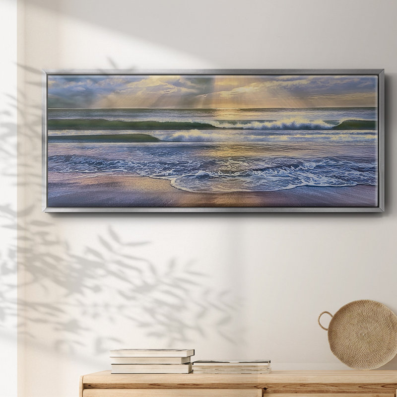 Breaking Through - reproduction de cadre flottant sur toile, H 12 po x l 30 po x P 1,5 po, Argent