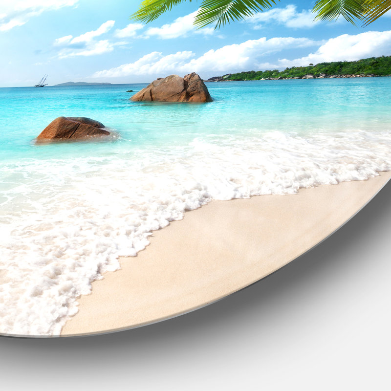 «Praslin Island Seychelles Beach», photographie, H 38 po x l 38 po x P 1 po, Métal