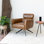 Fauteuil pivotant en cuir véritable Mccully, fauteuil d'appoint moderne Mid-Century