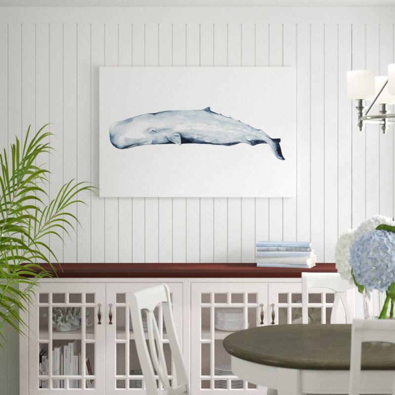 «Whale Portrait II», peinture sur toile, H 32 po x l 48 po