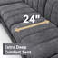 Canapé-lit modulaire en L Chenille-1650112558