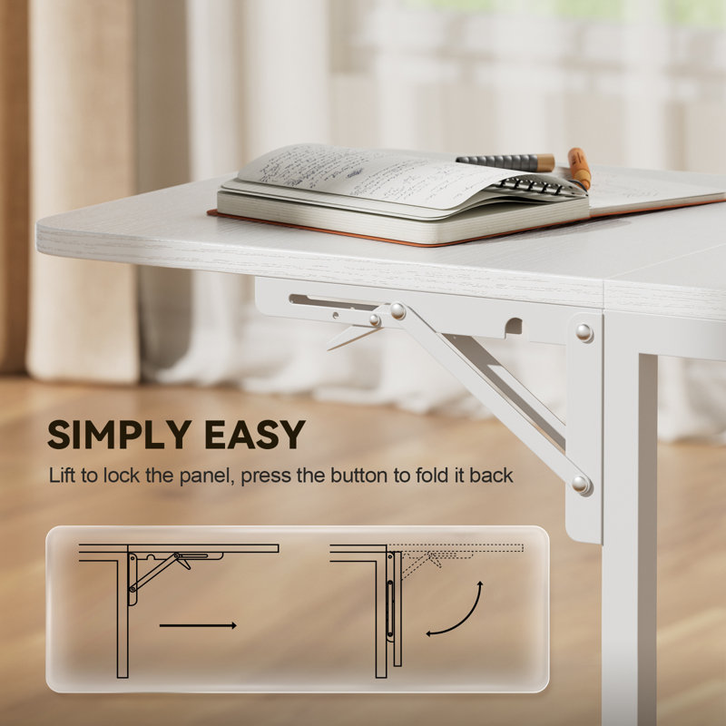L Shaped Computer Desk with LED Lights, Power Outlets & USB Charging Ports, Foldable Extension Panel, Home Office Desk with Storage Drawers & Open Shelves, White