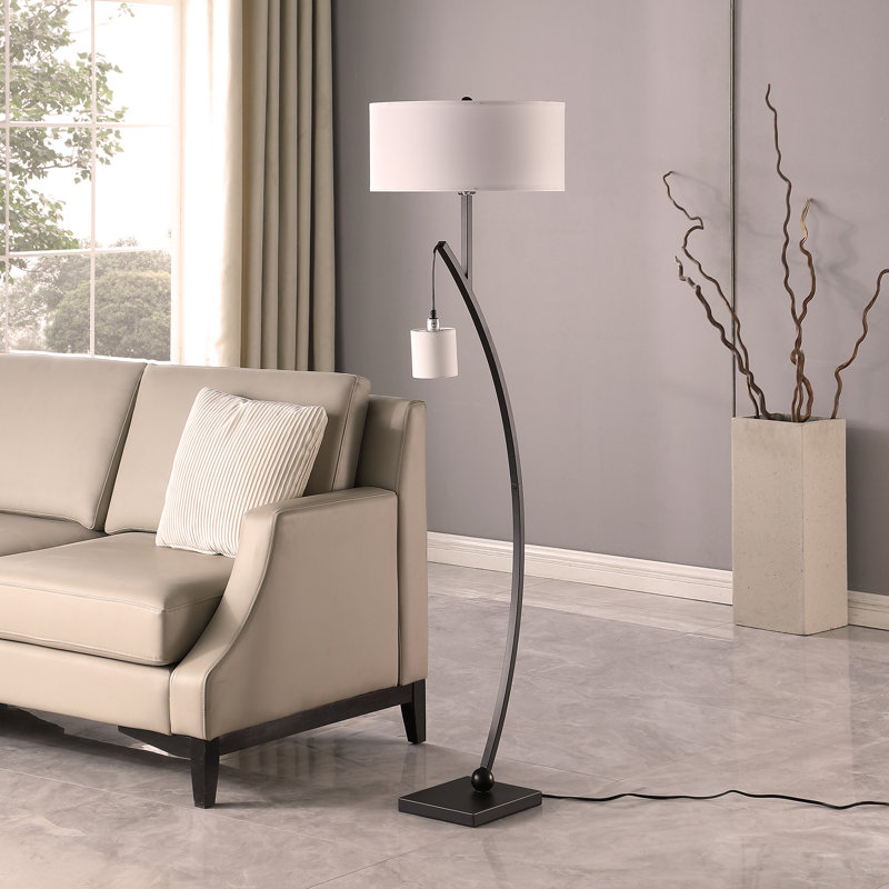 Lampe sur pied en métal 59 po, Noir mat