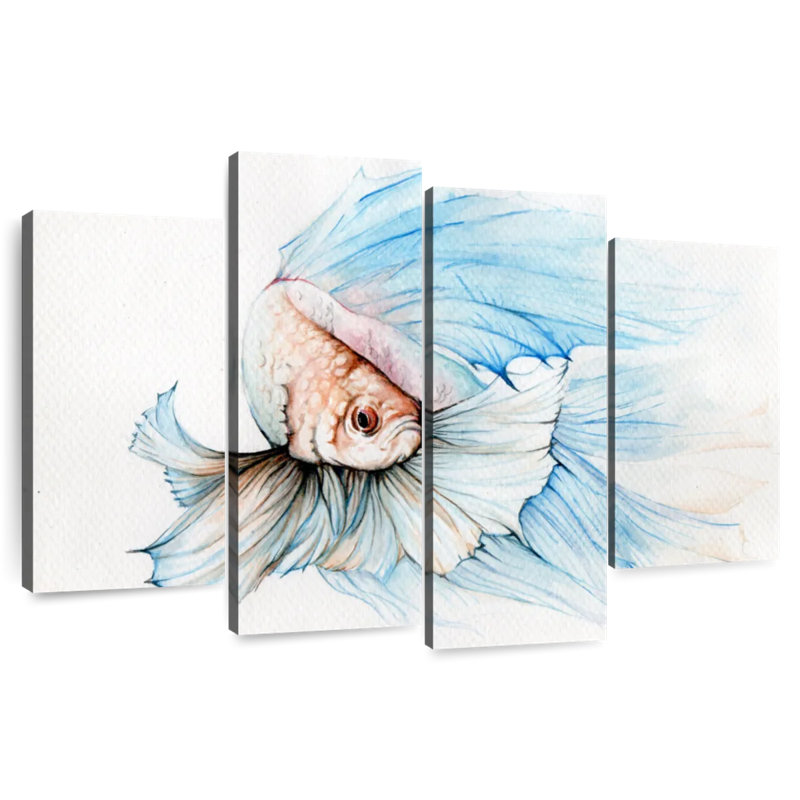 Poisson Betta bleu Brampt, H 32 po x l 52 po
