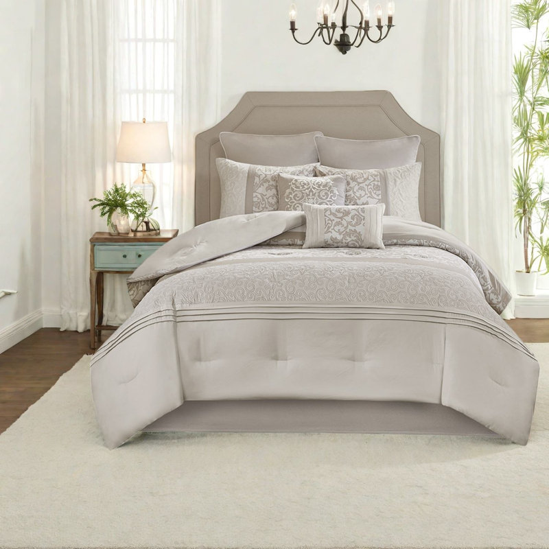Ensembles de literie pour grand lit brodés, confort moderne en polyester pour la maison