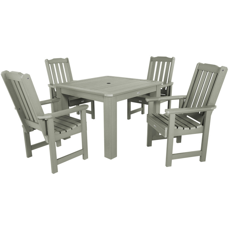 Arbnora 4-Person 42" Square, Counter-Height Outdoor Dining Set, Eucalyptus, 42 x 42 x 30