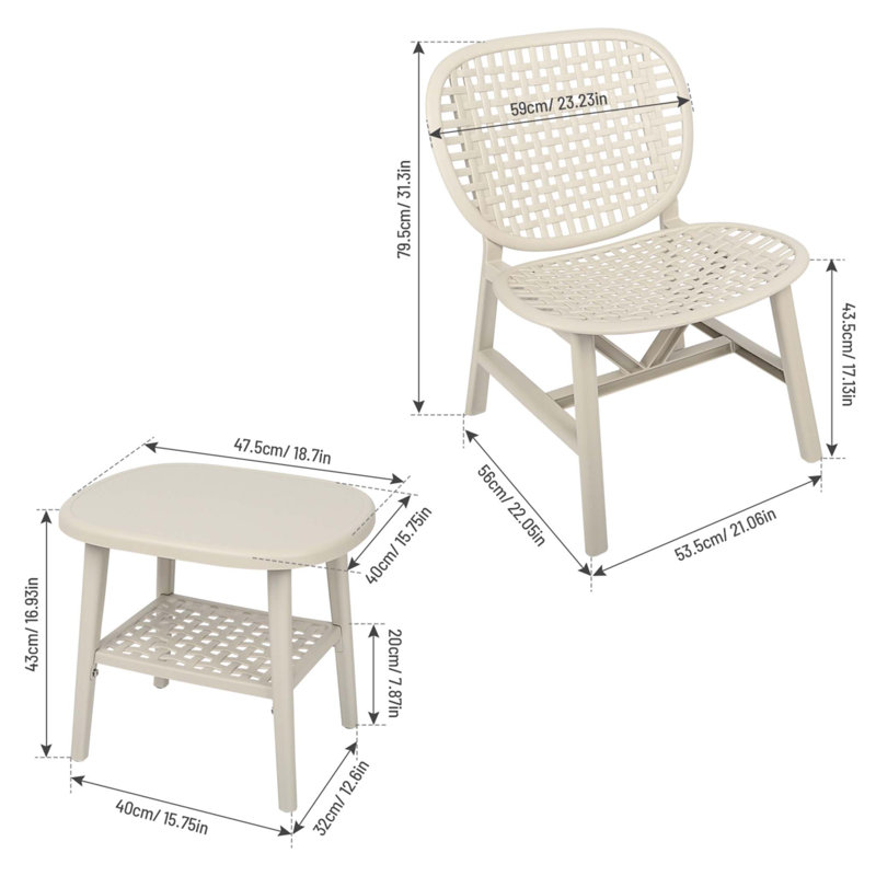 Chaise longue sans accoudoirs Annja, Blanc