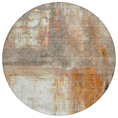 Nocturne Orange Washable Indoor-Outdoor Rug - 