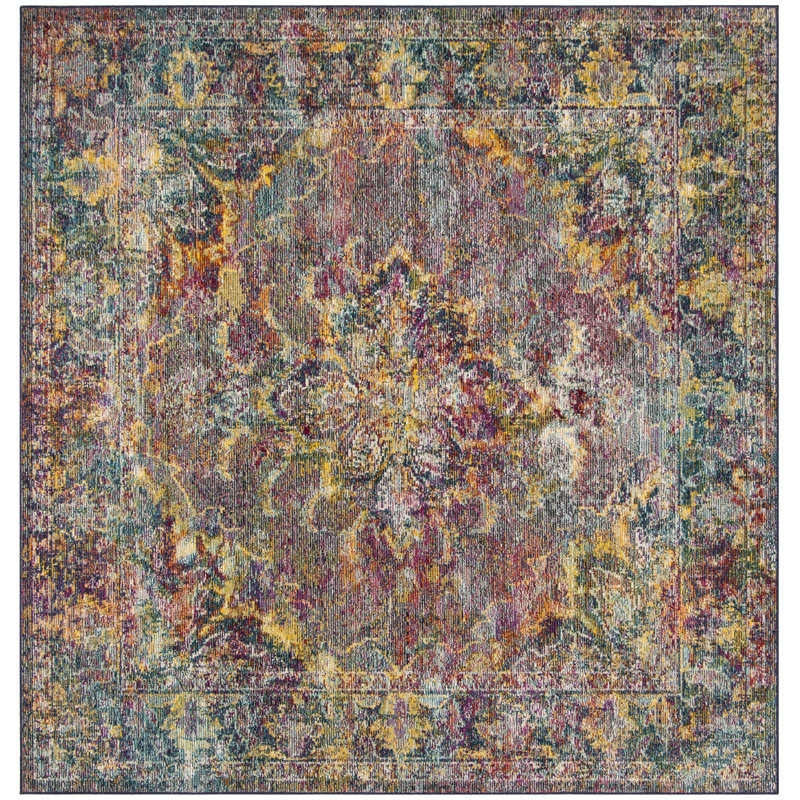 Mabel Crystal Performance Oriental Rug, Square 7'