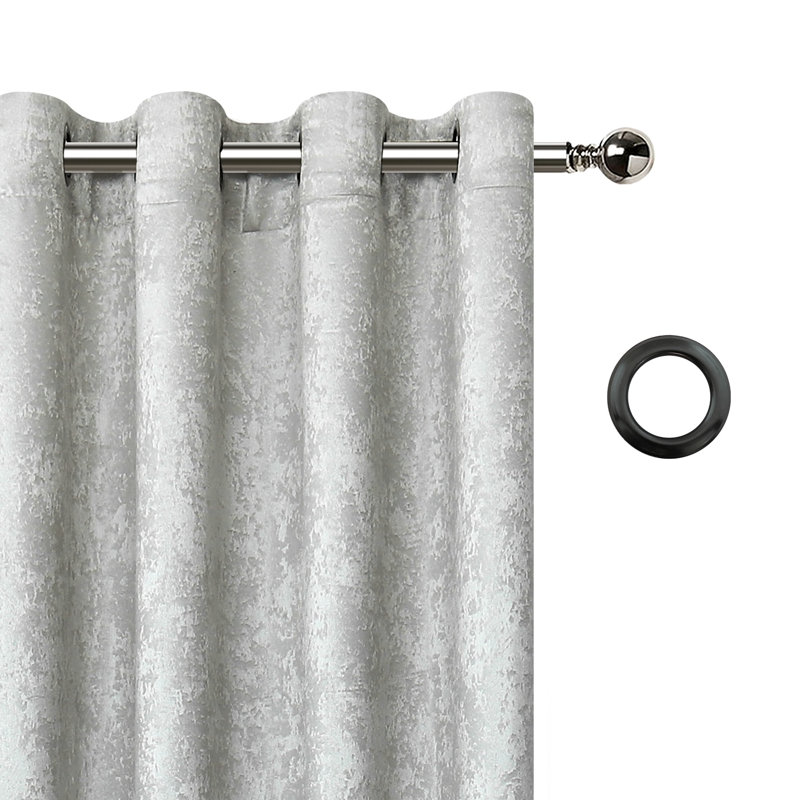 Eruh Semi Sheer Curtain Pair, Silver