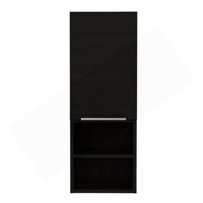 Armoire à pharmacie simple H 32 po, deux tablettes extérieures, deux tablettes intérieures, noir