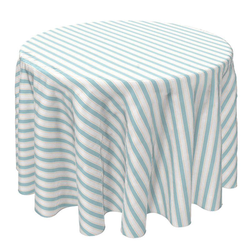 Round Striped Cotton Twill Tablecloth