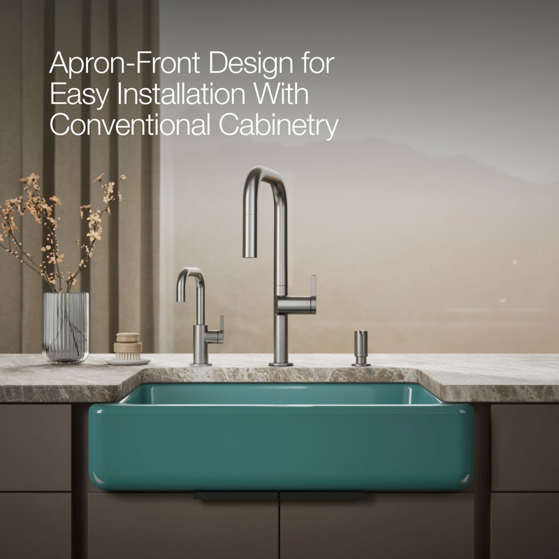Whitehaven® 30" L x 22" W Farmhouse Kitchen Sink, Teal