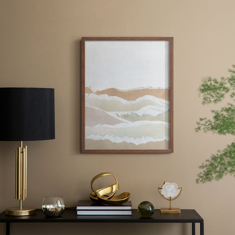 Collaged Reflections II Framed Print - Solid Wood, 11" H x 9" W, Walnut