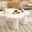 Modern Coffee Table Set Of 2, Irregular Shape Coffee Table With Four Roman Column Legs And End Table With Glass Top, End Table