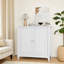Armoire de rangement blanche à double porte, argent, design moderne Mid-Century, structure autoportante, Aura, couloir et entrée