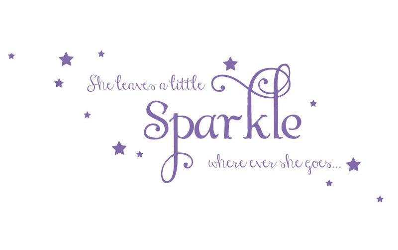 Décalcomanie murale sparkle, H 26 po x l 65 po x P 0,01 po, Lavande