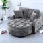 Canapés avec rangement, chaise longue compacte 2 places en velours côtelé gris