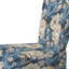 Chaise d'appoint rembourrée bleue et blanche avec motif floral bleu et blanc