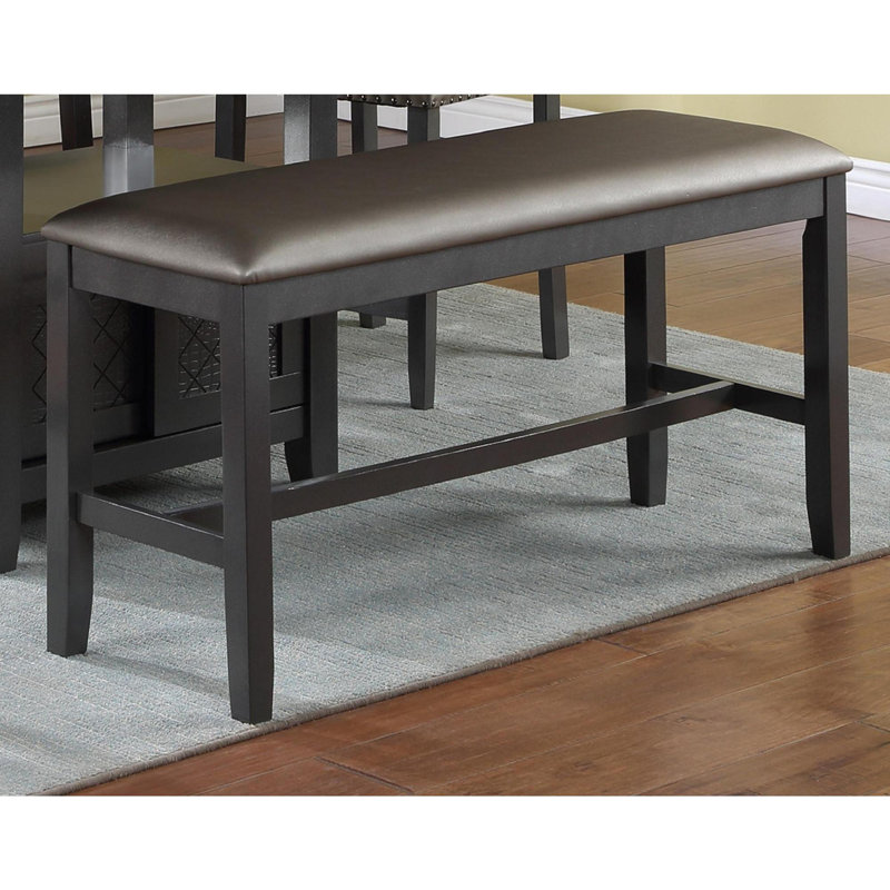 Banc rembourré en similicuir Michaelee, Brun