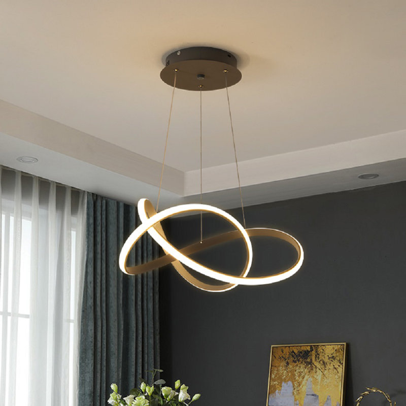Leister Geometric Waggon Wheel LED Pendant, Grey