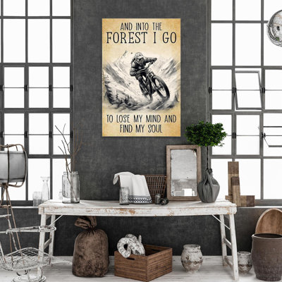 Mountain Biking And Into The Forest - 1 Piece Rect Mountain Biking And Into The Forest On Canvas Graphic Art