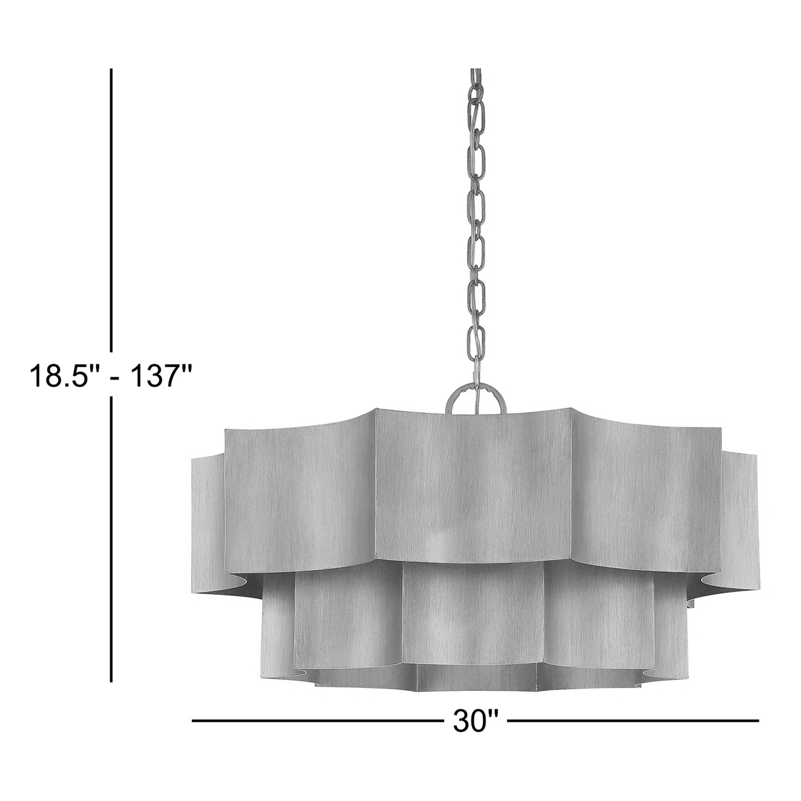 Carney 6 - Light Statement Geometric Chandelier, Gold Patina