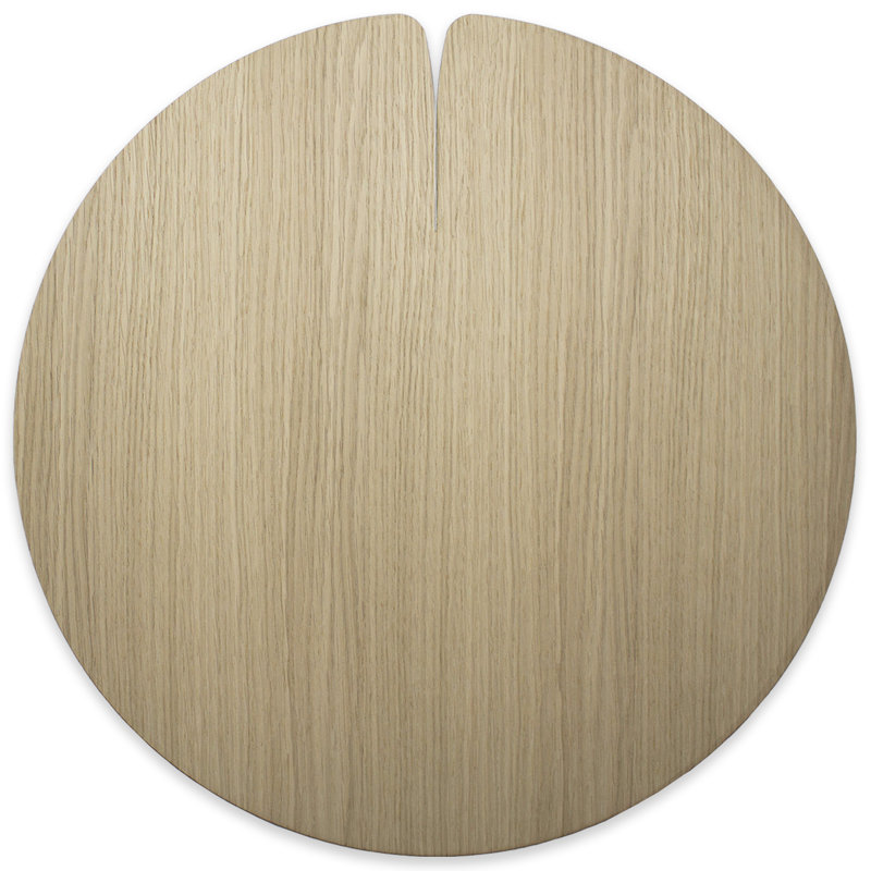 Nelumbo Wood Geometric Round Placemat, Oak