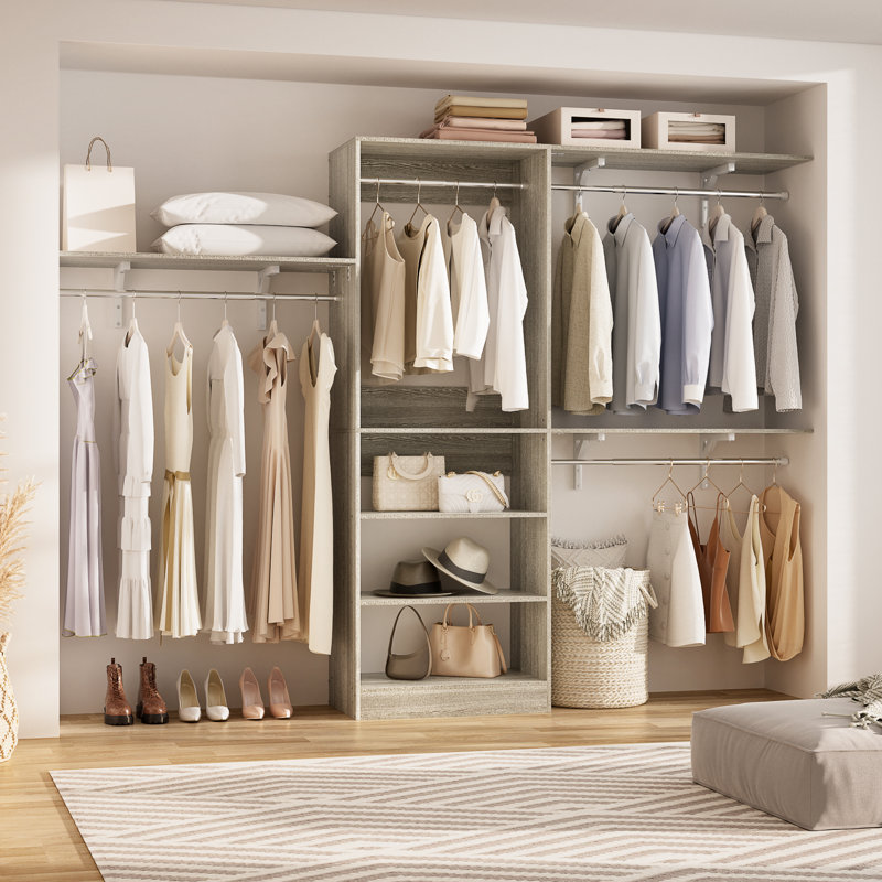  Trousse de démarrage pour système de garde-robe de 20 à 96 po de largeur, Chêne blanc