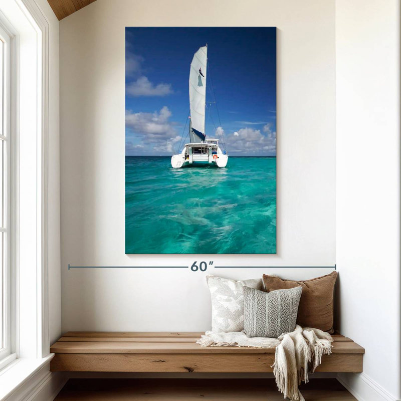 Aime Turquoise Sea Catamaran, 51" H x 34" W