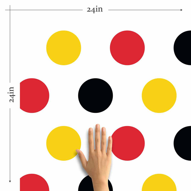 Red Polka Dot Peel And Stick Removable Wallpaper 7013, 126" L x 24" W