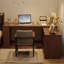 Bureau rectangulaire en bois massif brun noisette-1145623494-1145623489