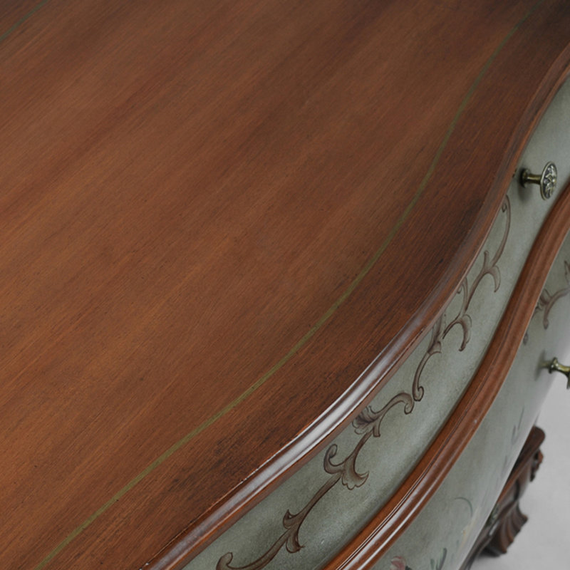 Commode de tiroir rétro en feuille d'argent peinte rétro