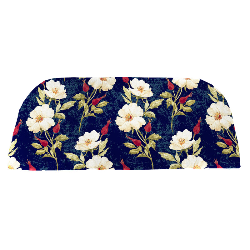 41.75" x 18.75" Contoured Outdoor Bench Cushion, Blue/White/Green/Red