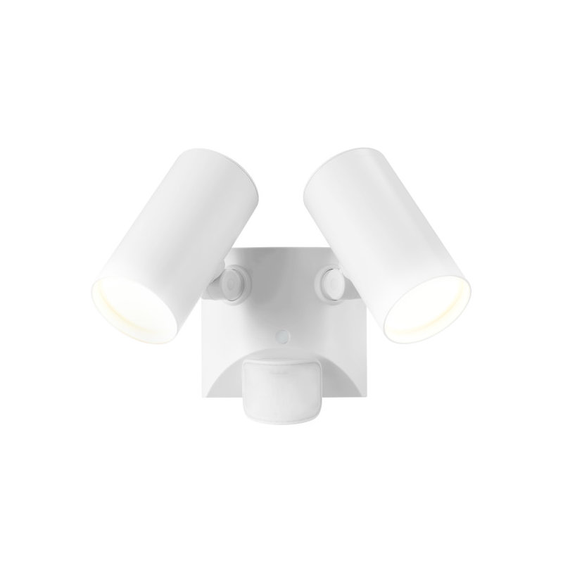 180-Degree 22W Twin Head White Wired Motion Activated Diecast Architectural Security Light