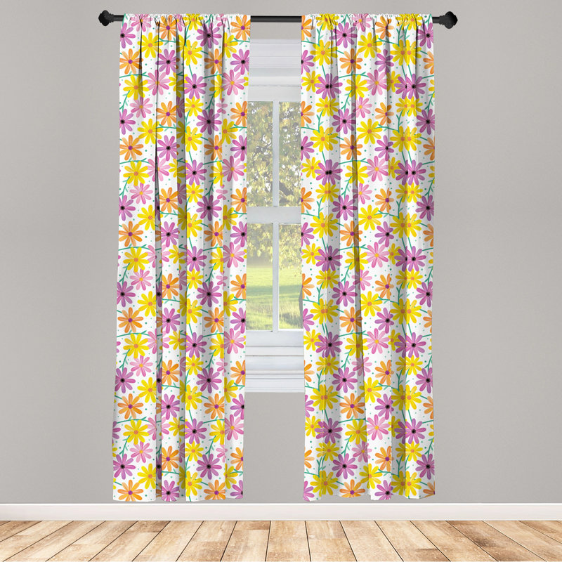 Garden Art Semi-Sheer Rod Pocket Curtain Panels, 28" x 84"