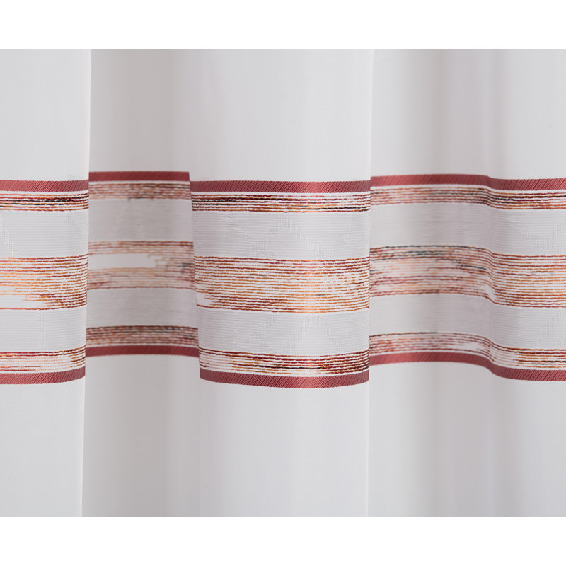 Valleyview Semi Sheer Curtain, Brown/White