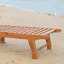 Chaise longue inclinable avec roulettes Outsunny, structure en bois d'acacia - couleur teck