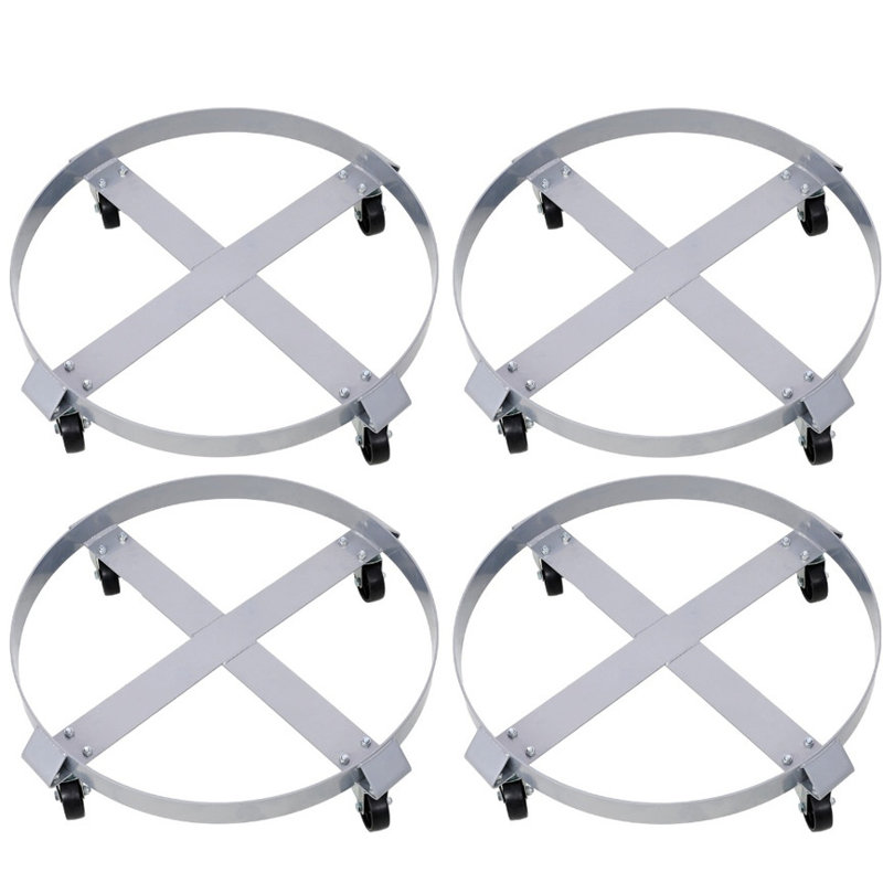 Ateliers, usines et entrepôts Chariot à tambour robuste - Chariot 4 pièces pour 55 gallons avec roulettes pivotantes et freins