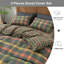 Ensemble de housse de couette à carreaux avec housse de couette réversible en coton délavé de grande taille et housse de couette Buffalo Grid avec 2 taies d'oreiller pour homme (orange / gris / vert, grand)