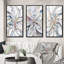 «White Cosmic Flowers», 3 pièces sur toile-410748370-410748369