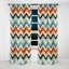 Chevron beige et bleu côtier Serenity I - Rideau à chevrons - Rideau occultant - 1 panneaux-107554852