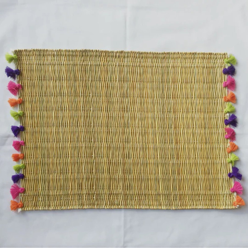 Abaza Reed No Pattern Rectangle Placemat, Preppy