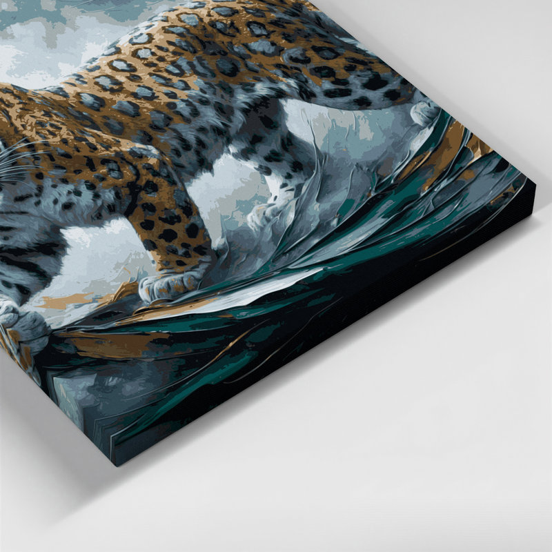 Art animalier sur toile gris, H 20 po x l 30 po