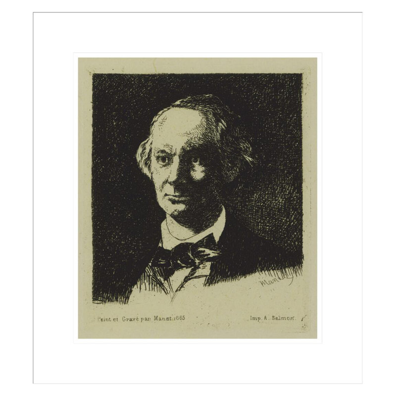 «Baudelaire» par Edward Manet, impression giclée sur cadre, 19.85" H x 17.75" W