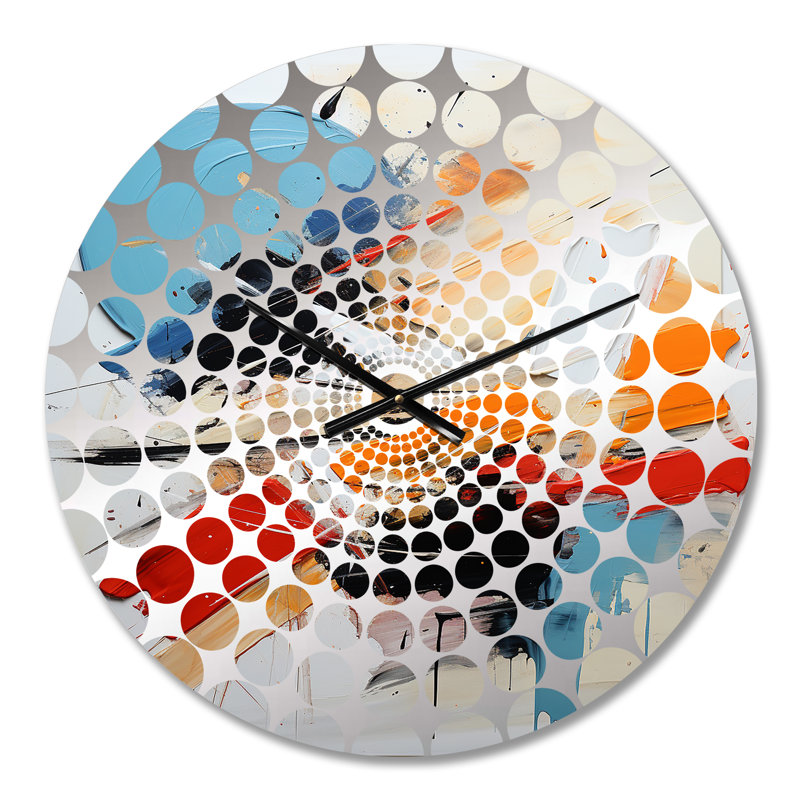 Huntleys - Horloge murale peinture abstraite, Médium