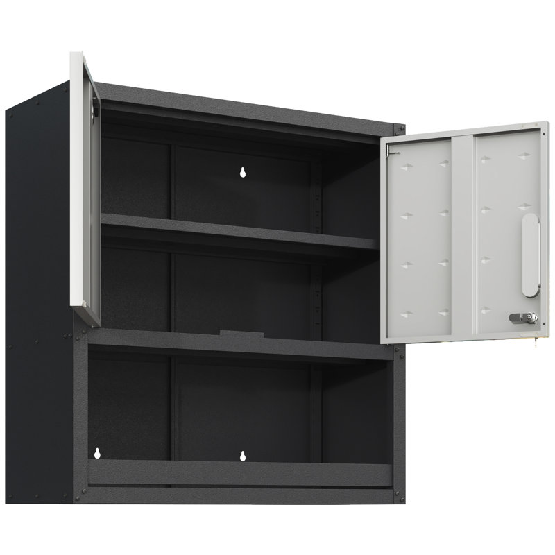 Armoire en métal pour diverses utilisations. Avec porte verrouillable et tablette. Pour le garage, l'entrepôt, le bureau avec porte. Bureau. Finition électrostatique thermolaquée