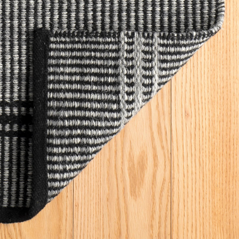 Malta Handwoven Wool Rug, Rectangle 3' x 5', Black